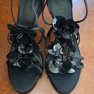Tory Burch satin and sequined sexy heels!